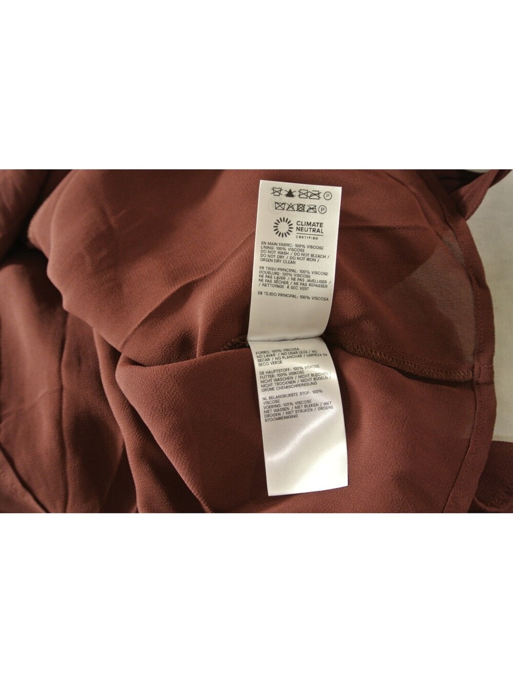 New Reformation x Camille Hugo Dress Es in Mahogany Sz 0 #MD2373 - Picture 8 of 9